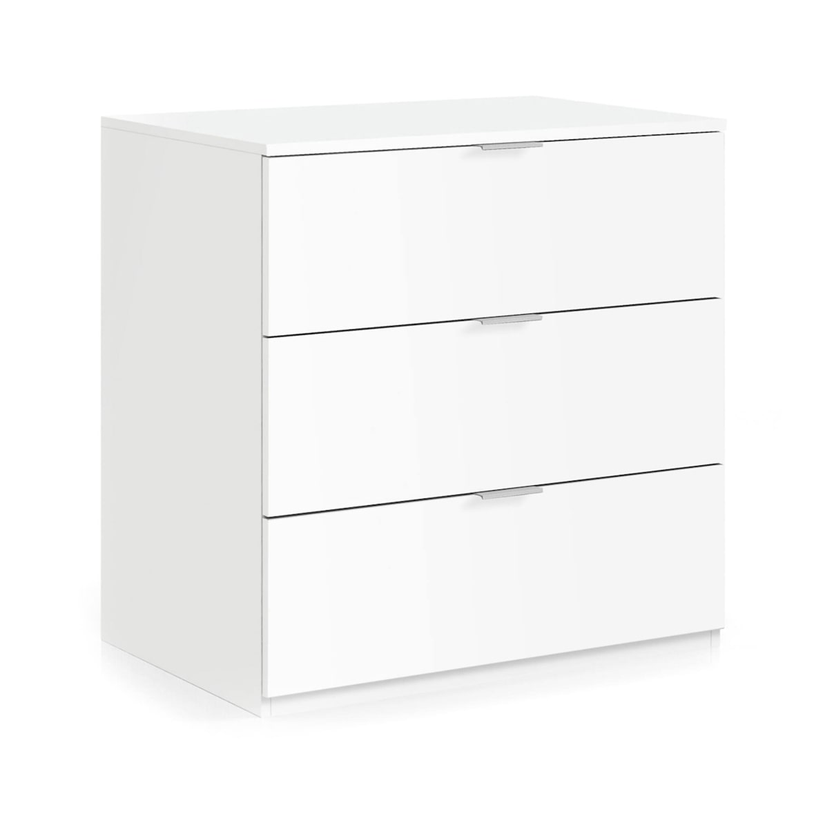 Dmora Cassettiera Bridgeport, Settimanale moderna a 3 cassetti, Mobile Comò basso per camera da letto, Mobile Settimanale, 77x38h80 cm, Bianco