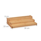 thumbnail of Relaxdays Gewürzregal Bambus, Gewürze, Kräuter, 3 Etagen, stehende Gewürztreppe für Arbeitsplatte, HBT 9x38x22 cm, natur