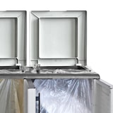 thumbnail of Cache Poubelles de tri Selectif 2 Sacs - Armoire Recyclage 68 x 37 x 90 cm Gris Clair 2 Portes 4 pieds ART PLAST