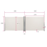 thumbnail of tectake Toldo lateral extensível de dupla face em alumínio 200 x 600 cm bege - 402339