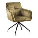 thumbnail of Esszimmerstuhl Armlehnenstuhl mit Absteppungen olivgrün schwarz MALAGA (4er Set)