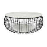 thumbnail of SalesFever Couchtisch Ø 86 cm rund |10 mm starke Klarglasplatte | Gestell Metalldraht | Schwarz/Weiß