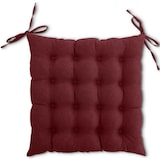 thumbnail of Sitzkissen Stuhlkissen 40x40 OEKO-TEX  - dunkelrot weinrot Sitzauflage Bank Polster Sitzpolster mit Bändern / Schleife, Indoor / Outdoor