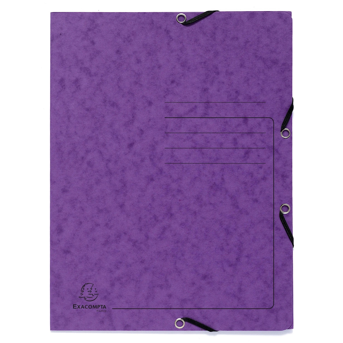 Exacompta 55408E 25x Sammelmappe mit Gummizug und 3 Klappen aus Colorspan-Karton 355g/m2 - A4 - Violett
