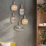 thumbnail of Lámpara Colgante Colección Bareim 5 Luces Ámbar/Fumé Ø 70cm