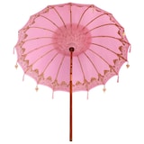 thumbnail of vidaXL Balinese Parasol Roze (210-220) x 260 cm Katoen en massief hout