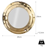 thumbnail of Maritimer Bullaugen-Spiegel aus massivem Messing Ø 29 cm rund glänzend poliert Wandspiegel im Schiffsdesign Deko für Badezimmer Flur oder maritime