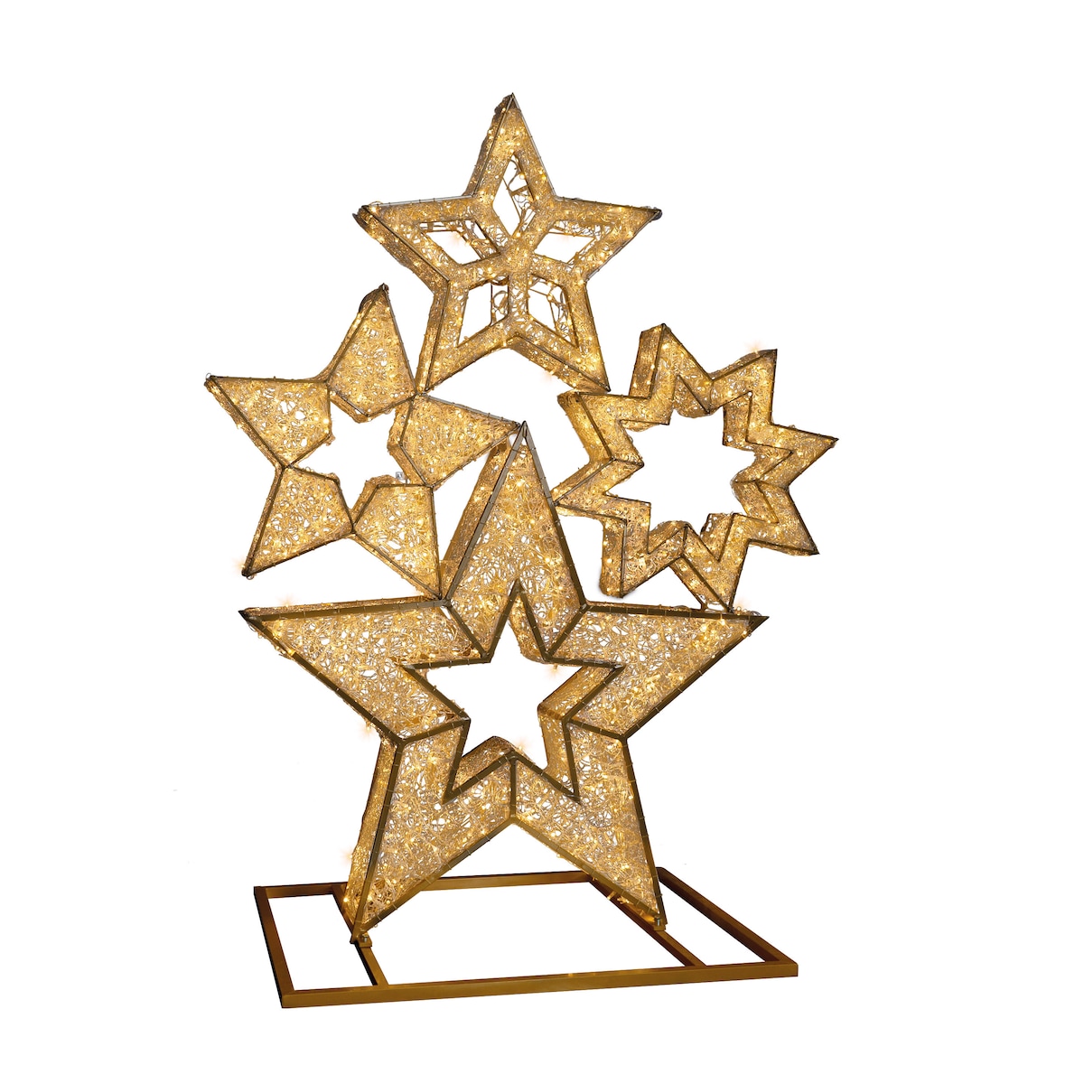 METRO PROFESSIONAL LED-Sternen Figur, Aluminium, 138 x 20 x 180 cm, 1275 LEDs, 80 W, warm- und kaltweiß