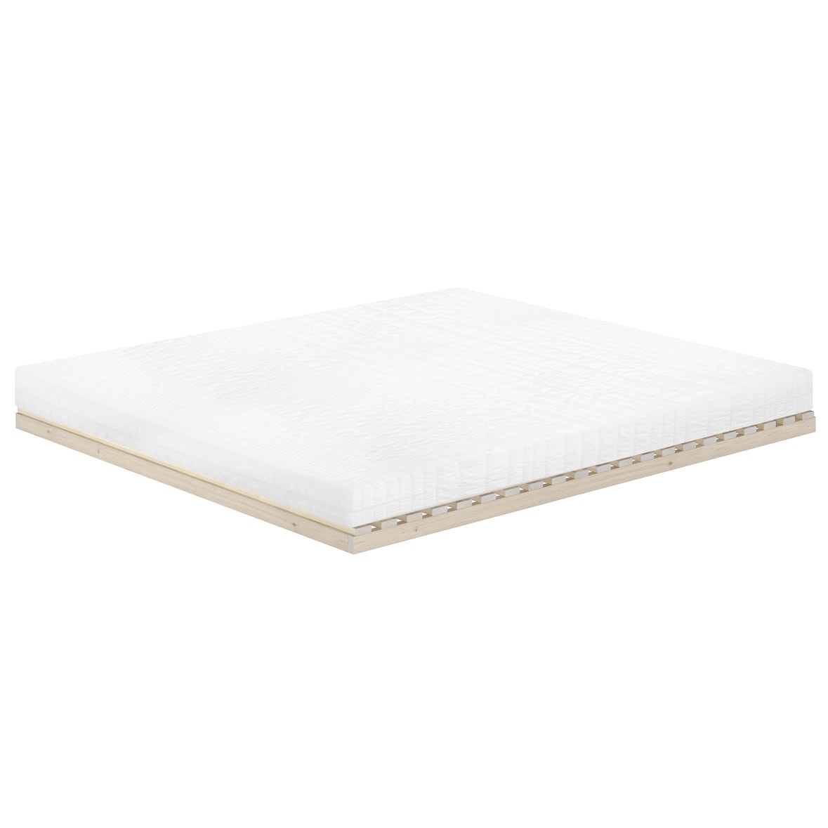 Niederflurbett metallfrei 180x200 Futon metallfreier Lattenrost, Fichte unbehandelt V-60.97-18 mit Matratze