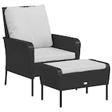 thumbnail of vidaXL Gartenstuhl mit Fußhocker Schwarz Poly Rattan