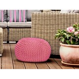 thumbnail of PREMIUM XXL Sitzhocker Pouf  ø 55cm  Strickpouf Indoor u. Outdoor - pflegeleicht & nachhaltig : pink - rosebloom
