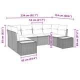 thumbnail of vidaXL 6-teiliges Garten Sofa Set mit Kissen Beige Poly Rattan Akazie
