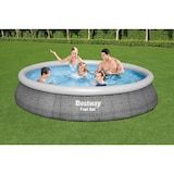 thumbnail of Bestway Fast Set runder aufblasbarer Pool mit Filterpumpe, graue Rattanoptik, 396 x 84 cm