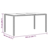 thumbnail of vidaXL Gartentisch mit Glasplatte Schwarz 150x90x75 cm Poly Rattan