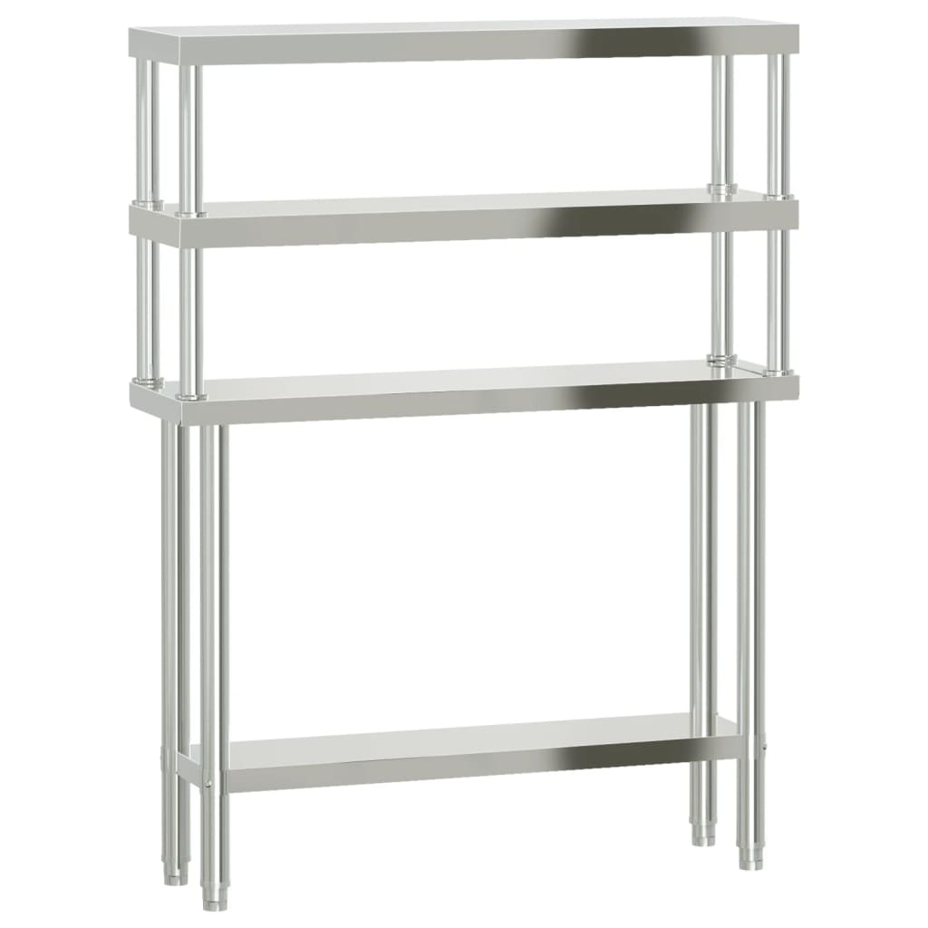 vidaXL Küchen-Arbeitstisch mit Aufsatzboard 110x30x150 cm Edelstahl