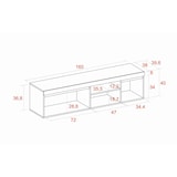 thumbnail of Mueble de TV mod NATURALE ''Roble/Negro'', 2 puertas y 2 compartimentos, salón, 160x40x41cm _TV160NATBOCA