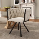thumbnail of Drehbare Esszimmerstühle 4er-Set aus Samt in Beige, 360°-Drehfunktion, gepolstert, mit Metallbeinen