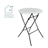 thumbnail of METRO PROFESSIONAL Mesa alta plegable para banquetes Pamua, acero, tablero HDPE, Ø 80 x 110 cm, blanco