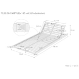 thumbnail of 70.32-08-190 FV Federholzrahmen Lattenrost 80x190 cm  Kopfteil verstellbar80 x 190