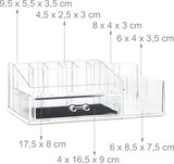 thumbnail of Relaxdays Make Up Organizer mit Schublade, Kosmetik Aufbewahrung für Schminke & Schmuck, Lippenstifthalter, transparent