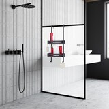 thumbnail of Relaxdays Duschablage zum Hängen, 2 Körbe, 8 Haken, Duschregal ohne Bohren, Aluminium, Shampoo Halterung Dusche, schwarz