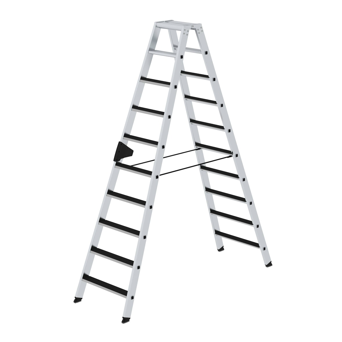 PROREGAL Stufen-Stehleiter beidseitig begehbar mit clip-step 2x10 Stufen