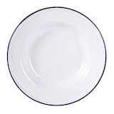 thumbnail of Olympia emaillierte Suppenteller weiß-blau 24,5cm