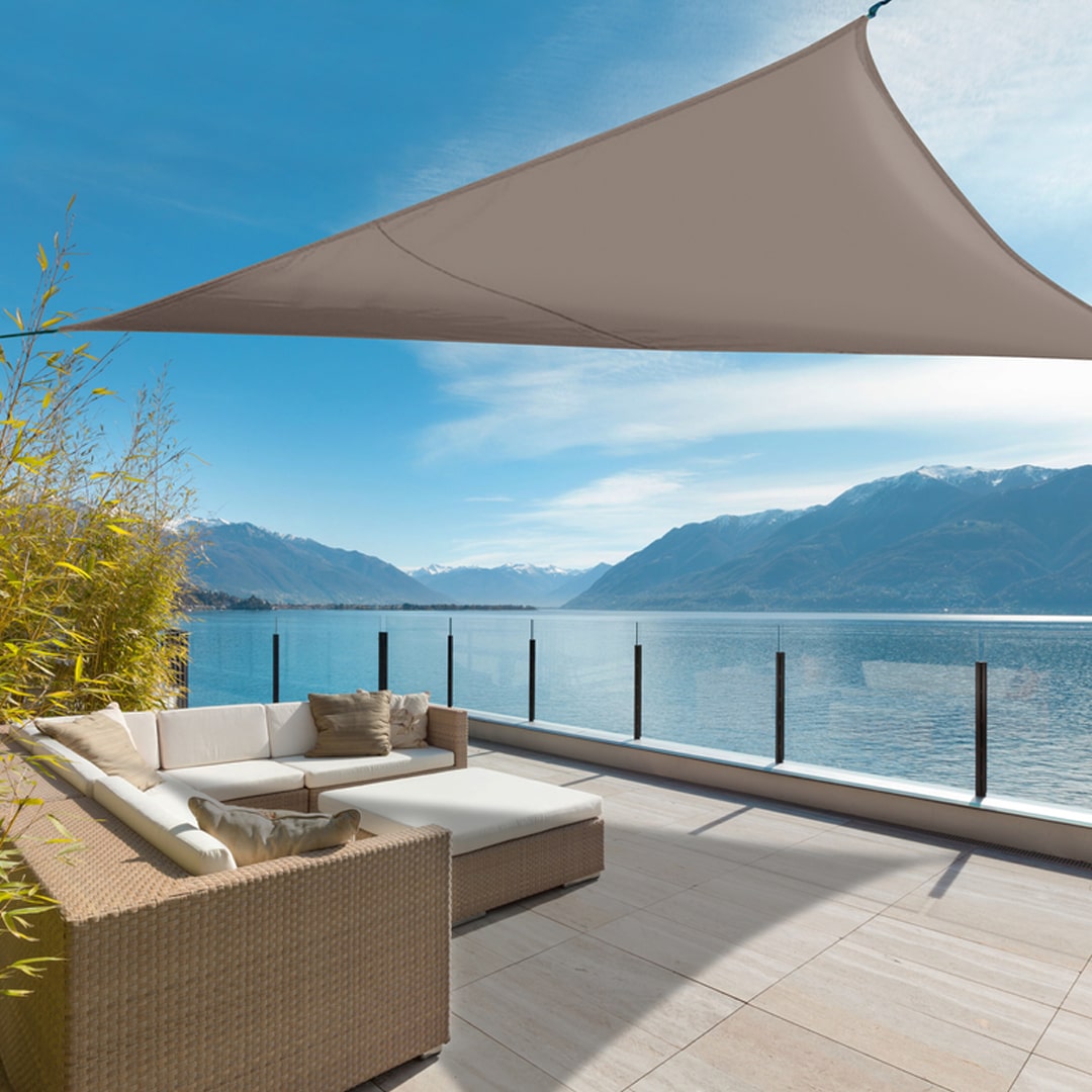 Toldo vela impermeable y elástica  SUNNET KIT ELAST.3,4x3,4m MARRON