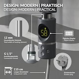 thumbnail of LuxeBath Elektrischer Badheizkörper Sahara 400x1200mm Anthrazit gerade Seitenanschluss + Heizstab 900W Thermostat Handtuchheizkörper Handtuchwärmer