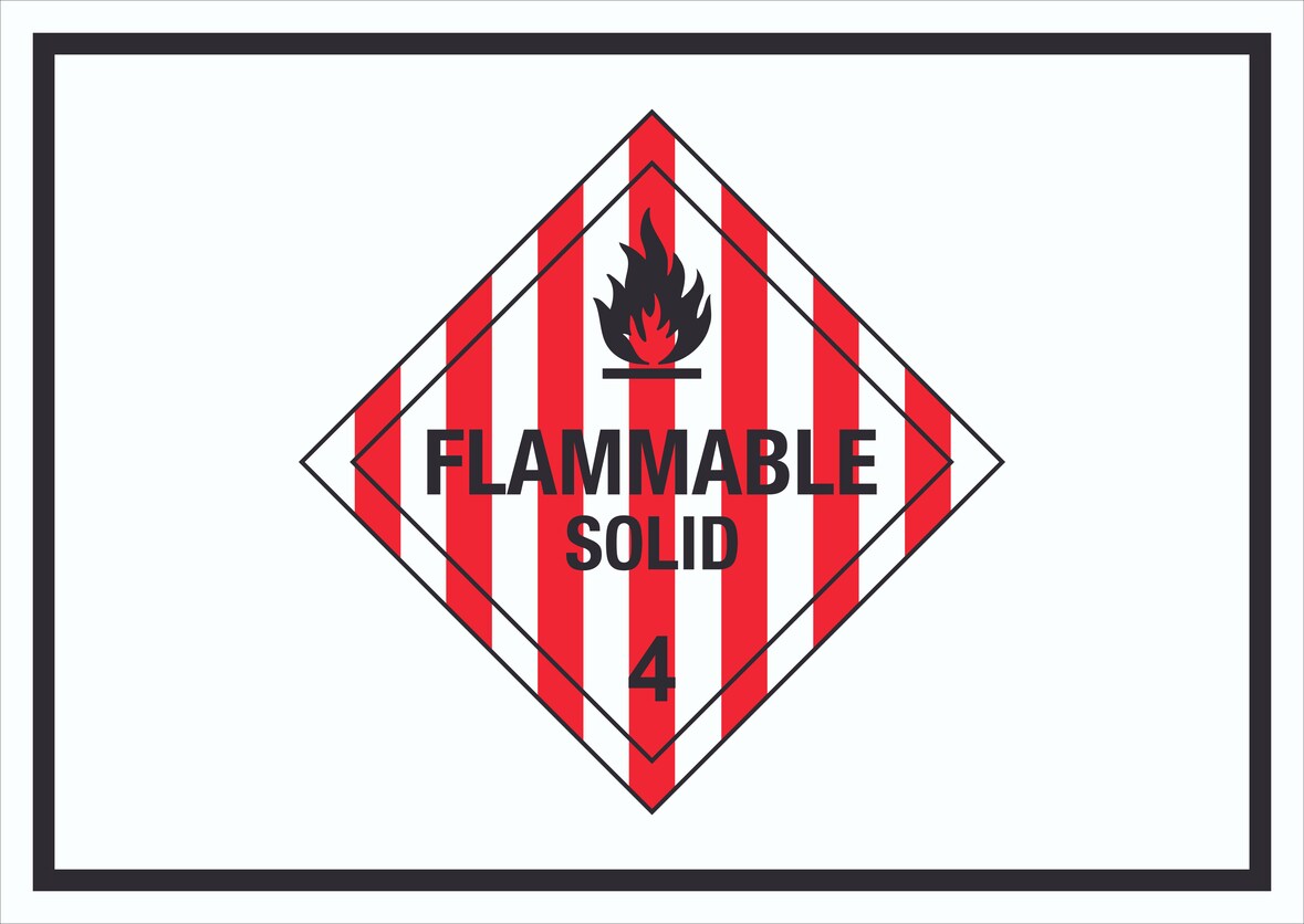 Schild Entzündbare feste Stoffe Symbol Flammable Solid A0 (841x1189mm)