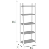 thumbnail of King Home 5 étagères étroites en métal chromé
