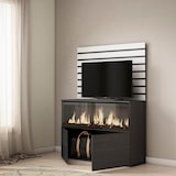 thumbnail of Credenza, Mobile, Buffet, Stoccaggio, 107x35x145cm, Camera da letto, Camino elettrico XXL, Stile moderno, Bianco - 446_9