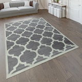 thumbnail of Teppich Kurzflor Marokkanisches Muster Wohnzimmer schmutzabweisend Grau Rechteckig 80x150 | 100% Polypropylen | Florhöhe: 8 mm | nur Handreinigung