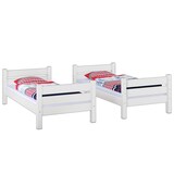 thumbnail of Hochbett stabil 90x200 Kiefer weiß Hochbett teilbar Etagenbett ohne Rollrost 60.16-09WT100oR