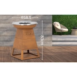 thumbnail of Bali OUTDOORS 3-in-1 Grillring BBQ en Plancha Grill en Vuurkorf– Staand Vuurschaal BBQ met Brandhout Opslagplaats - RVS ronde Teppanyaki Bakplaat