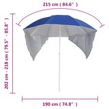 thumbnail of vidaXL Strandschirm mit Seitenteilen Blau 215 cm