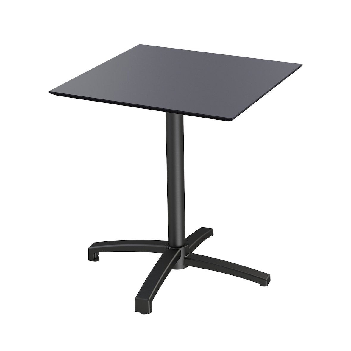 Table de bistrot - Pliable - Plateau carré - 70x70 cm - Noir/Noir - X-cross - Veba