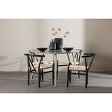 thumbnail of Plaza Essgruppe Tisch Ø120cm und 4 Stühle mit Armlehnen stapelbar beige.