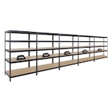 thumbnail of PROREGAL Mega Deal 5x Étagère charge lourde RIVET | HxLxP 180x120x60cm | 250kg par niveau | Noir | Lot d'étagères robustes de Garage Atelier Cave