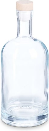 Relaxdays Flaschen zum Befüllen, 12er Set, 500 ml, mit Korken, für Öl, Essig, Schnaps, Likör, Glasflasche, transparent