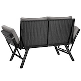 thumbnail of tectake Sofá lounge de rattan SINTRA, apoios de braços ajustáveis, 2em1  Cinzento Claro/Preto