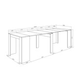 thumbnail of Ausziehbarer Konsolentisch, 262x90x77cm, Für 12 Personen, Esstisch, Moderner Stil, Zementgrau _ 283_2
