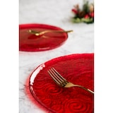 thumbnail of Excelsa assiette décorative Arabesque Red verre 31xH1,5x31 cm rouge