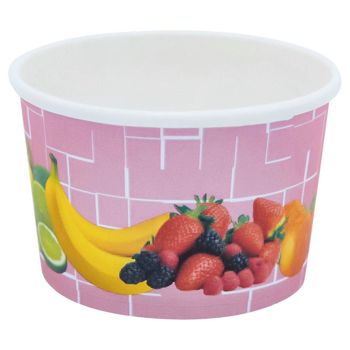 200x Eisbecher Pappe rund 100 ml O 70mm Höhe 45mm "Fruchtreigen"