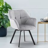 thumbnail of Lot de 2 chaises de salle à manger Jordi velours Gris foncé