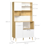 thumbnail of Alacena de cocina mueble auxiliar de cocina con 3 puertas cajón estante ajustable encimera para microondas y toallero 93x40x180 cm natural