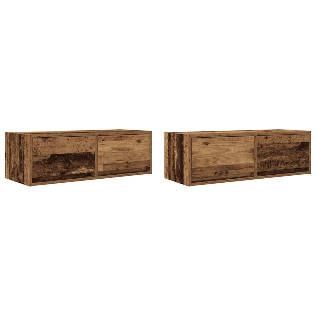 vidaXL TV-Schränke 2 Stk. Altholz-Optik 80x31x25,5 cm Holzwerkstoff