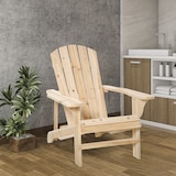 thumbnail of Outsunny silla Adirondack de madera silla de jardín con asiento extra ancho carga 150kg para patio terraza balcón 78x89x88cm natural