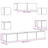 thumbnail of vidaXL 7-tlg. TV-Schrank-Set Wandmontage Altholz-Optik Holzwerkstoff