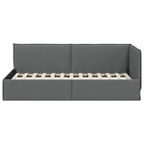 thumbnail of vidaXL Hoekbedframe met hoofdeinde Donkergrijs 80 x 200 cm Stof